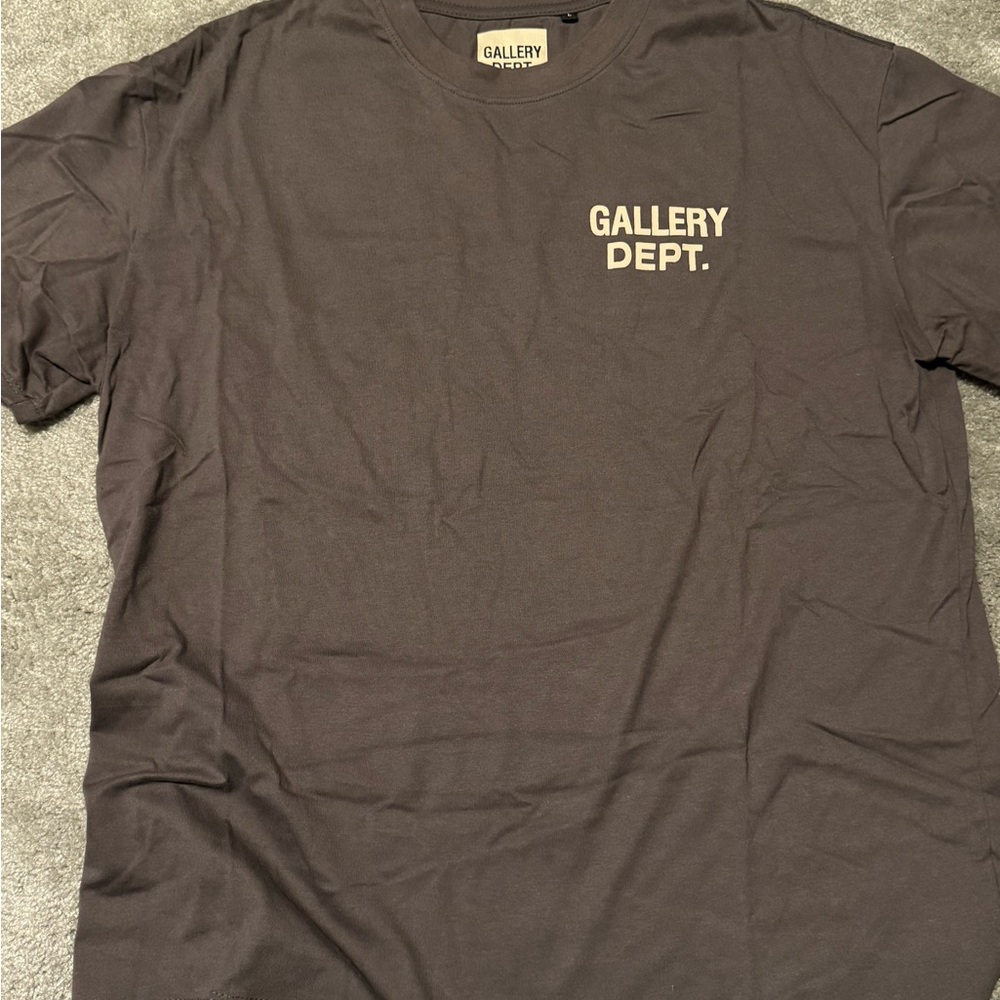 Gallery Dept Black Tee with Gold Logo